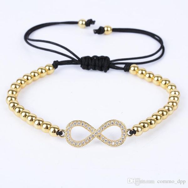 luxury mosaic cz infinity charm bracelets women copper beads chain black rope adjustable bangle for men's fashion jewelry gift, Golden;silver
luxury mosaic cz infinity charm bracelets women copper beads chain black rope adjustable bangle for men's fashion jewelry gift, Golden;silver