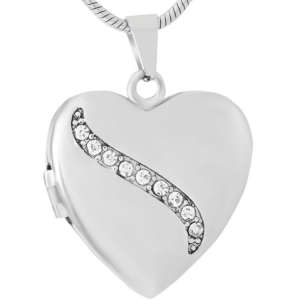 stainless steel cremation openable inlay crystal heart pendant necklaces locket for ashes urn hold keepsake memorial jewelry ijd9430, Silver
stainless steel cremation openable inlay crystal heart pendant necklaces locket for ashes urn hold keepsake memorial jewelry ijd9430, Silver