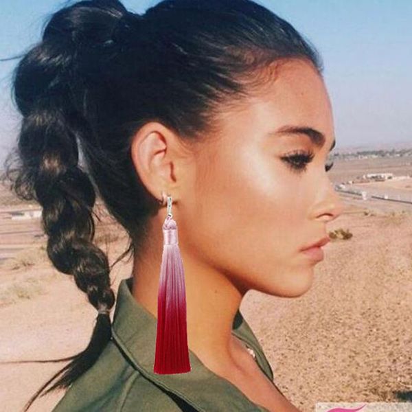 bohemia gradual color long tassel dangle drop earrings for women fashion statement jewelry, Silver
bohemia gradual color long tassel dangle drop earrings for women fashion statement jewelry, Silver