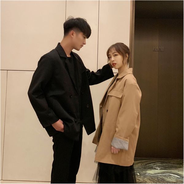 2019 spring and summer new trend korean version of the couple harajuku large size casual long-sleeved blazer fashion, White;black
2019 spring and summer new trend korean version of the couple harajuku large size casual long-sleeved blazer fashion, White;black
