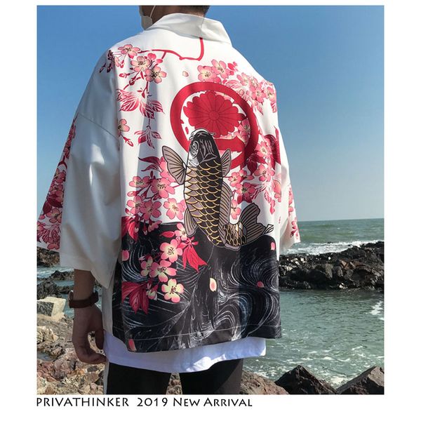 men print kimono jacket streetwear 2019 mens sun protection clothing sweatshirt male japanese fashion jacket summer, Black;brown
men print kimono jacket streetwear 2019 mens sun protection clothing sweatshirt male japanese fashion jacket summer, Black;brown