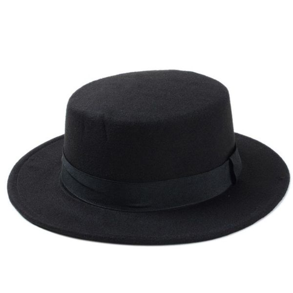 wool boater flat hat for women's felt wide brim hat laday prok pie chapeu de feltro bowler gambler top, Blue;gray
wool boater flat hat for women's felt wide brim hat laday prok pie chapeu de feltro bowler gambler top, Blue;gray