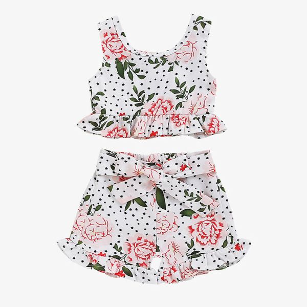 infant toddler baby flower girl summer 2pcs clothes sleeveless vest crop short pants floral outfits clothes set 18m-5y, White
infant toddler baby flower girl summer 2pcs clothes sleeveless vest crop short pants floral outfits clothes set 18m-5y, White
