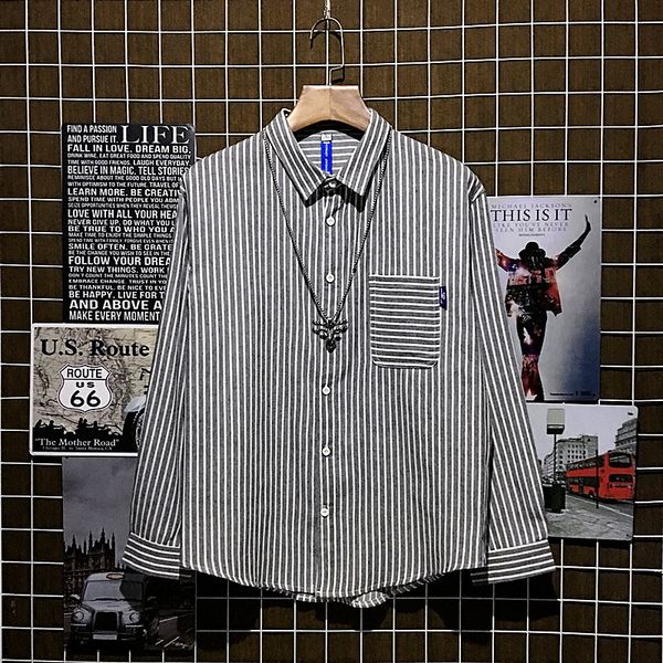 2019 autumn new long-sleeved loose literary striped bottoming hawaiian shirt korean version camisas chinese style cotton beige, White;black
2019 autumn new long-sleeved loose literary striped bottoming hawaiian shirt korean version camisas chinese style cotton beige, White;black