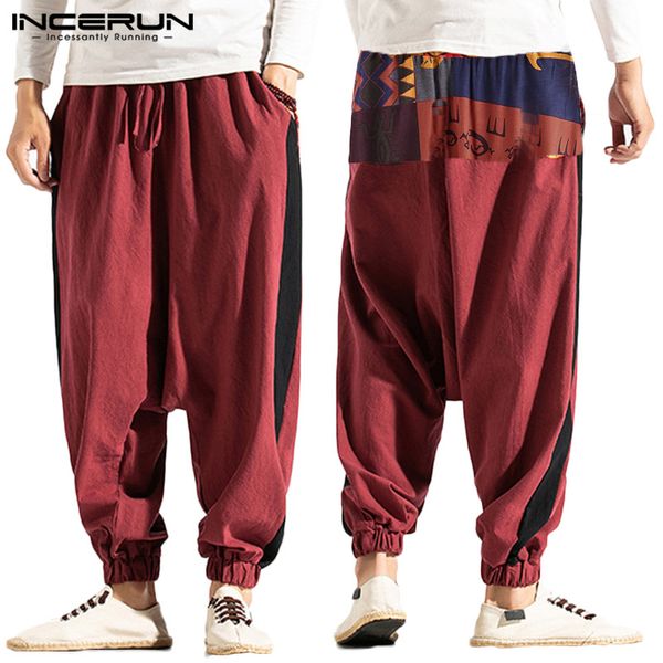 men's pants men harem joggers printed patchwork cotton linen baggy drop-crotch 2021 casual streetwear trousers s-5xl incerun, Black
men's pants men harem joggers printed patchwork cotton linen baggy drop-crotch 2021 casual streetwear trousers s-5xl incerun, Black