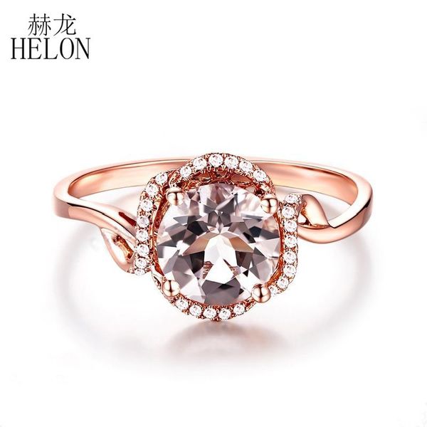 helon solid 14k rose gold au585 natural diamonds engagement wedding ring 7mm round cut natural morganite ring fine jewelry women, Golden;silver
helon solid 14k rose gold au585 natural diamonds engagement wedding ring 7mm round cut natural morganite ring fine jewelry women, Golden;silver