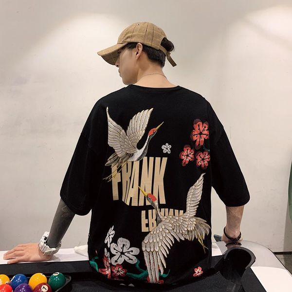 men japanese streetwear crane t shirt 2020 summer mens harajuku black t shirts male white korean loose tees plus size t200428, White;black
men japanese streetwear crane t shirt 2020 summer mens harajuku black t shirts male white korean loose tees plus size t200428, White;black