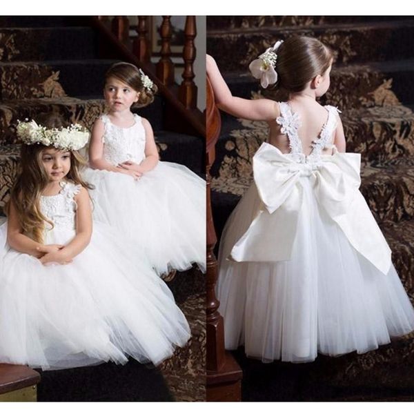 2019 white lace flower girl dresses appliques straps communion dresses pageant dresses for little girls, White;blue
2019 white lace flower girl dresses appliques straps communion dresses pageant dresses for little girls, White;blue