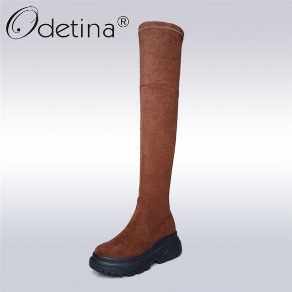 odetina kid suede leather women over the knee boots fashion platform flat size zip girls concise thigh high boots spring autumn, Black
odetina kid suede leather women over the knee boots fashion platform flat size zip girls concise thigh high boots spring autumn, Black