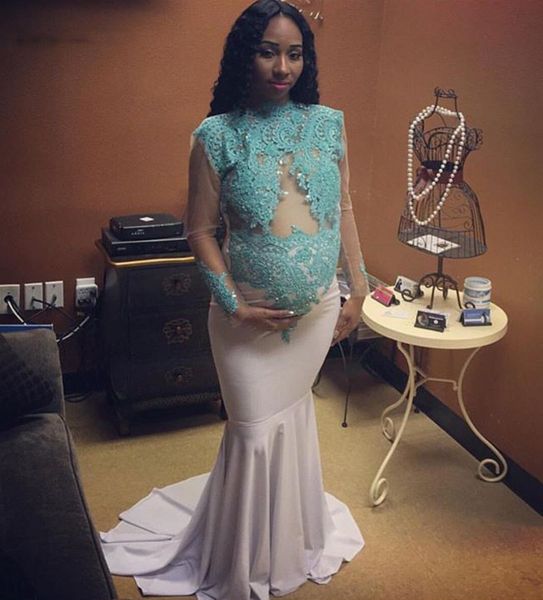 pregnant woman prom dresses mermaid long ivory party gowns with appliques lace floor length long sleeves lady gowns, Black
pregnant woman prom dresses mermaid long ivory party gowns with appliques lace floor length long sleeves lady gowns, Black