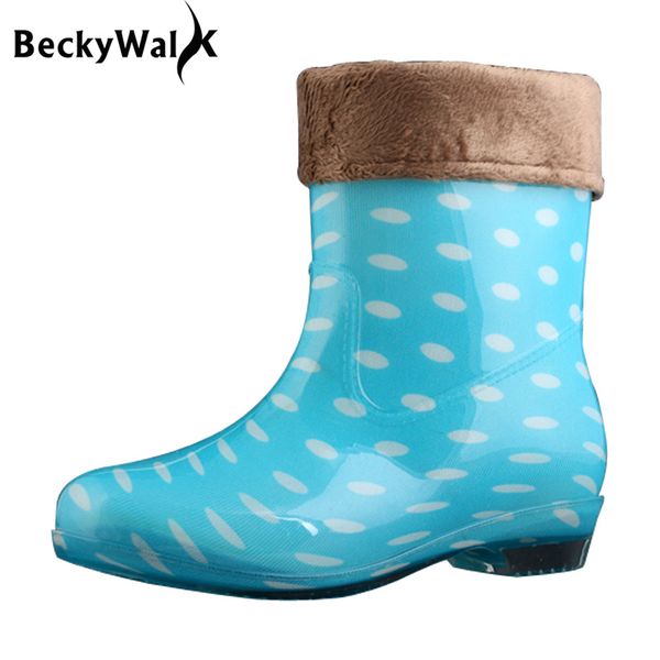 rubber boots for women rain boots with fur warm snow women's water shoes waterproof woman shoes, Black
rubber boots for women rain boots with fur warm snow women's water shoes waterproof woman shoes, Black