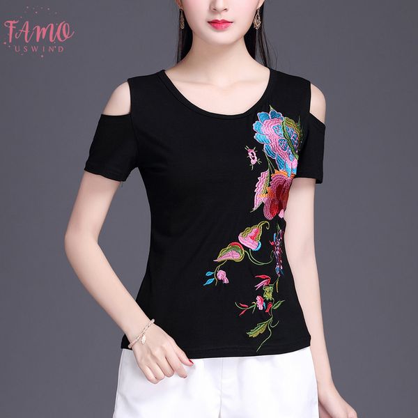 plus size summer new female t shirts ms hand embroidery flowers short sleeve tshirt womens cotton o neck t shirt 6xl, White
plus size summer new female t shirts ms hand embroidery flowers short sleeve tshirt womens cotton o neck t shirt 6xl, White