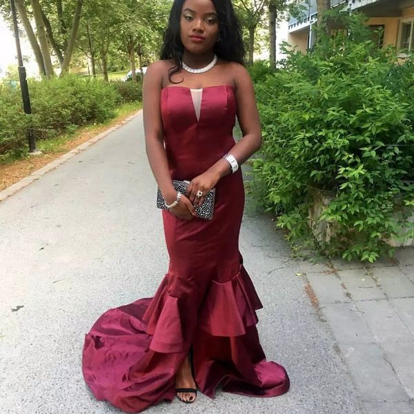 burgundy sweetheart slim mermaid prom dresses tiered simple african style 2019 vestidos de evening party gowns robe de soiree, Black
burgundy sweetheart slim mermaid prom dresses tiered simple african style 2019 vestidos de evening party gowns robe de soiree, Black