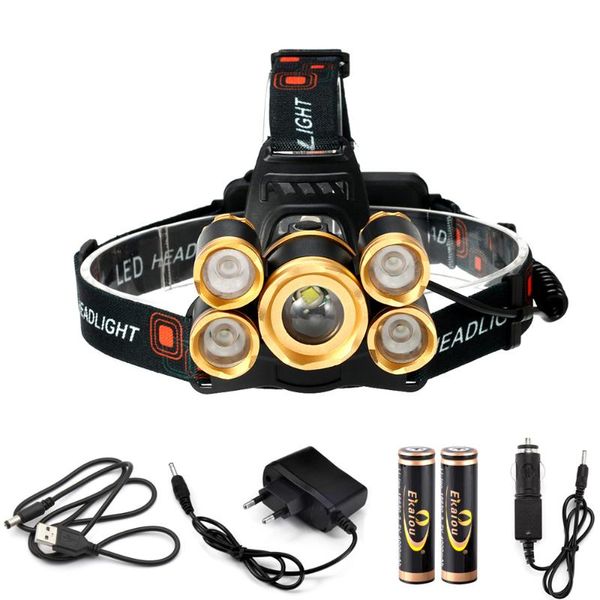 new 5led waterproof adjustable 4 modes headlight headlamp head lamp light torch for fishing camping hunting with 18650 battery 
new 5led waterproof adjustable 4 modes headlight headlamp head lamp light torch for fishing camping hunting with 18650 battery