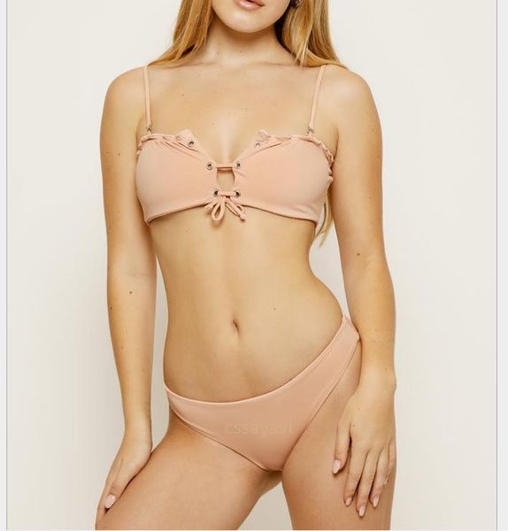 new pure-color bikini lady's split bathing suit strap swimsuit with hollow lotus leaf edge
new pure-color bikini lady's split bathing suit strap swimsuit with hollow lotus leaf edge