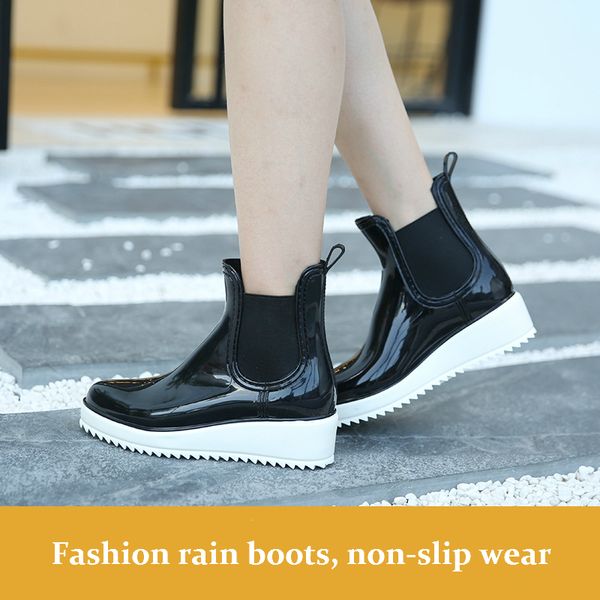 wenjie brother women rain boots slip on side elastic band girl's outdoor street ankle rainbootpvc waterproof water shoes woman mx200508, Black
wenjie brother women rain boots slip on side elastic band girl's outdoor street ankle rainbootpvc waterproof water shoes woman mx200508, Black
