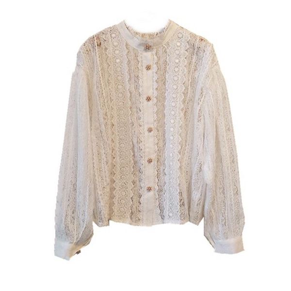 new arrival runway self portrait hollow out lace shirt women mesh beading buttons elegant vintage luxury female blouse top, White
new arrival runway self portrait hollow out lace shirt women mesh beading buttons elegant vintage luxury female blouse top, White