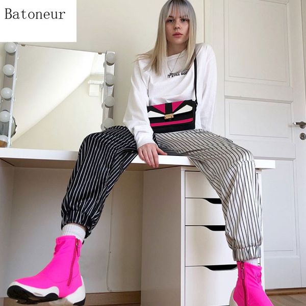 new fashion striped regular pants women long loose high waist 2 colors trousers ladies casual pant, Black;white
new fashion striped regular pants women long loose high waist 2 colors trousers ladies casual pant, Black;white