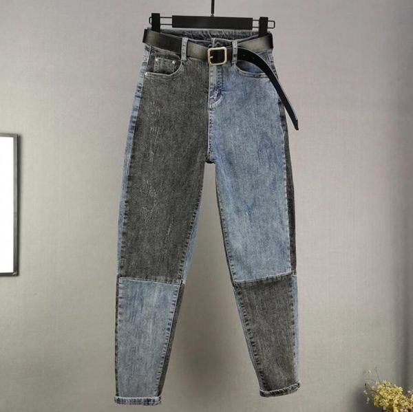 2020 new spring autumn women's high waist stretch denim trousers casual female students spell color jeans harem pants r2432, Blue
2020 new spring autumn women's high waist stretch denim trousers casual female students spell color jeans harem pants r2432, Blue