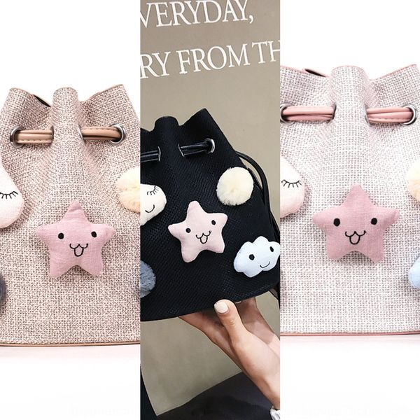 2020 cute stars ball women's single shoulder ball wool star wool drawstring woven bucket holiday beach bag pull bag
2020 cute stars ball women's single shoulder ball wool star wool drawstring woven bucket holiday beach bag pull bag