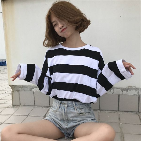 harajuku striped shirt streetwear women clothes 2020 korean style long sleeve vogue camisa mujer fall tee shirt femme plus size, White
harajuku striped shirt streetwear women clothes 2020 korean style long sleeve vogue camisa mujer fall tee shirt femme plus size, White