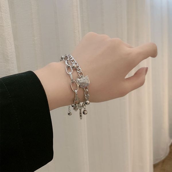 punk style cat double bracelet female fashion hip-hop titanium steel colorfast jewelry wholesale, Golden;silver
punk style cat double bracelet female fashion hip-hop titanium steel colorfast jewelry wholesale, Golden;silver