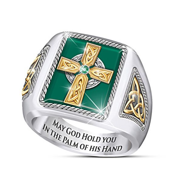 men's ring classic geometric square green rings fashion jewelry gold cross design wedding rings women metal accessories f3m455, Golden;silver 
men's ring classic geometric square green rings fashion jewelry gold cross design wedding rings women metal accessories f3m455, Golden;silver