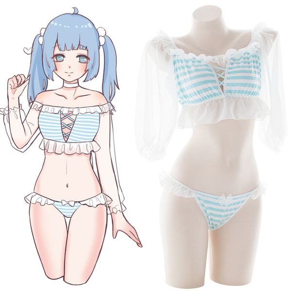 blue pink striped pyjamas women cartoon kawaii anime lingerie ultra-thin with thong slash neck sleepwear for girls hot, Black;red
blue pink striped pyjamas women cartoon kawaii anime lingerie ultra-thin with thong slash neck sleepwear for girls hot, Black;red
