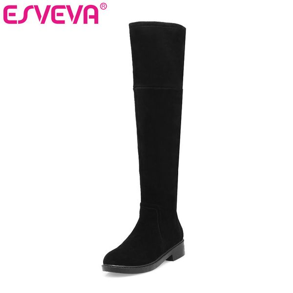 esveva 2020 shoes women over the knee boots square low heel western style round toe elegant boots shoes size 34-39 winter, Black
esveva 2020 shoes women over the knee boots square low heel western style round toe elegant boots shoes size 34-39 winter, Black