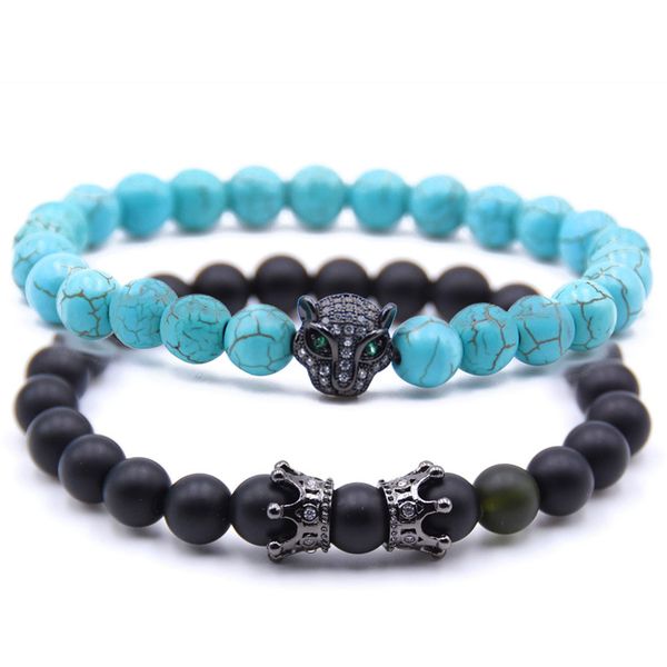 2019 new men's bracelet, fashion men's zircon crown leopard head energy beaded bracelet lion beads jewelry, Black
2019 new men's bracelet, fashion men's zircon crown leopard head energy beaded bracelet lion beads jewelry, Black
