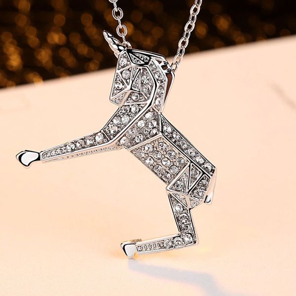 women girl crystal unicorn horse pendant necklace chain choker children christmas gift fashion jewelry, Silver
women girl crystal unicorn horse pendant necklace chain choker children christmas gift fashion jewelry, Silver