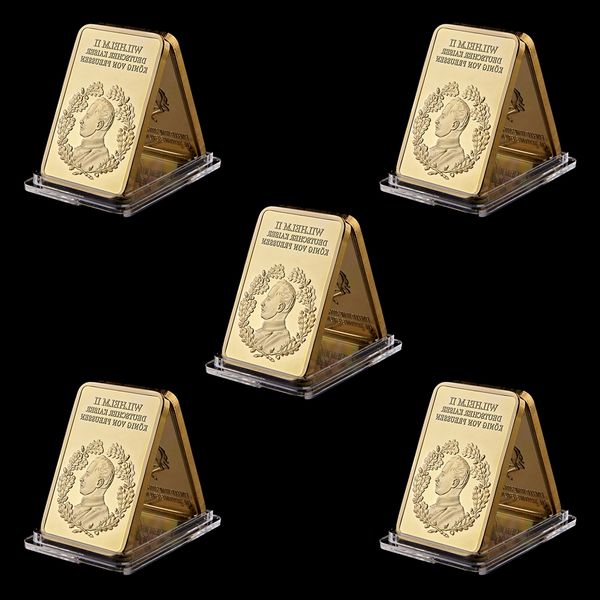 5pcs preussen king of deutsche 1888-1918 kaiser wilhelm ii von deutschland gold bar value collection art crafts
5pcs preussen king of deutsche 1888-1918 kaiser wilhelm ii von deutschland gold bar value collection art crafts