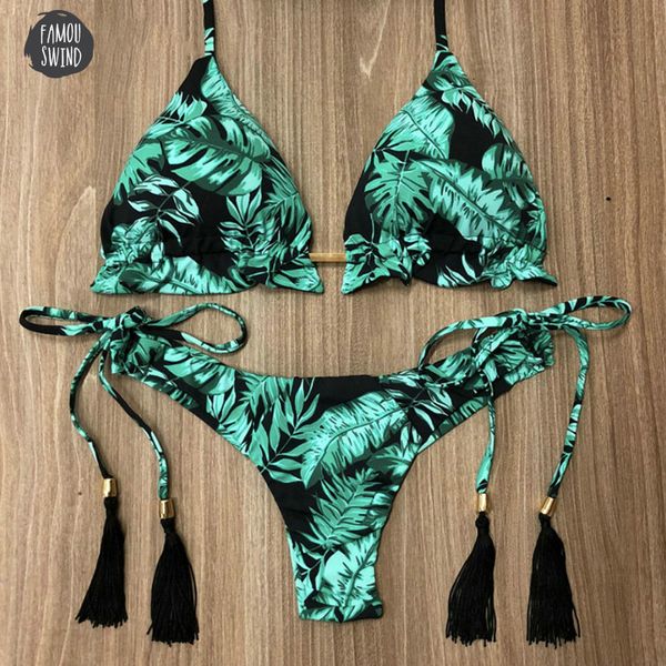 bikini 2019 halter swimsuit women thong bikinis micro string padded swimwear brazilian bikini tropical plant bandage print swimsuit, White;black
bikini 2019 halter swimsuit women thong bikinis micro string padded swimwear brazilian bikini tropical plant bandage print swimsuit, White;black