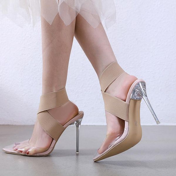 plus size 35 to 40 41 42 elastic band cross strap nude transparent pvc clear high heels luxury women designer shoes come with box lll
plus size 35 to 40 41 42 elastic band cross strap nude transparent pvc clear high heels luxury women designer shoes come with box lll