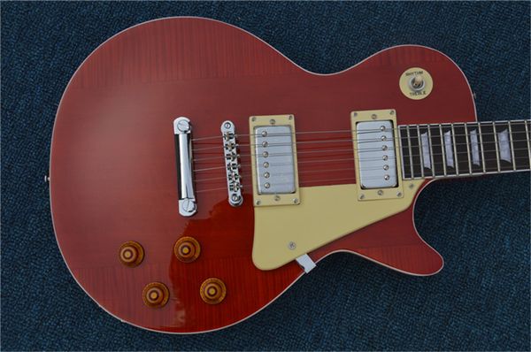 new flamed maple with red red paint electric guitar,chromium hardware ,white binding
new flamed maple with red red paint electric guitar,chromium hardware ,white binding