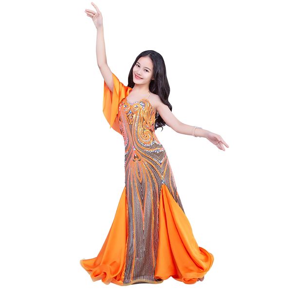 children sequin silk satin belly dance costume set gilrs beaded diamond rhinestone dancer practice dancewear stage performance, Black;red 
children sequin silk satin belly dance costume set gilrs beaded diamond rhinestone dancer practice dancewear stage performance, Black;red