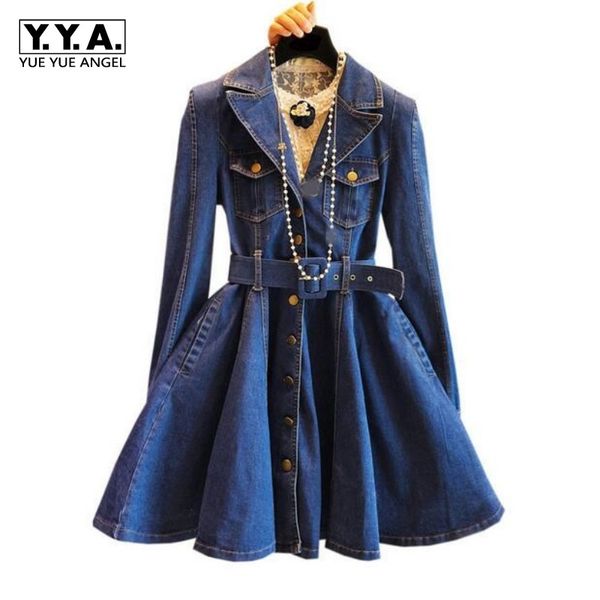 women's trench coats arrival spring autumn womens belted denim blue color a line sashes female clothes for woman robe femme, Tan;black
women's trench coats arrival spring autumn womens belted denim blue color a line sashes female clothes for woman robe femme, Tan;black