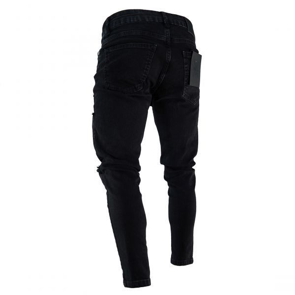 fashion-mens zipper holes designer jeans black ripped slim fit represen pencil pants, Blue
fashion-mens zipper holes designer jeans black ripped slim fit represen pencil pants, Blue
