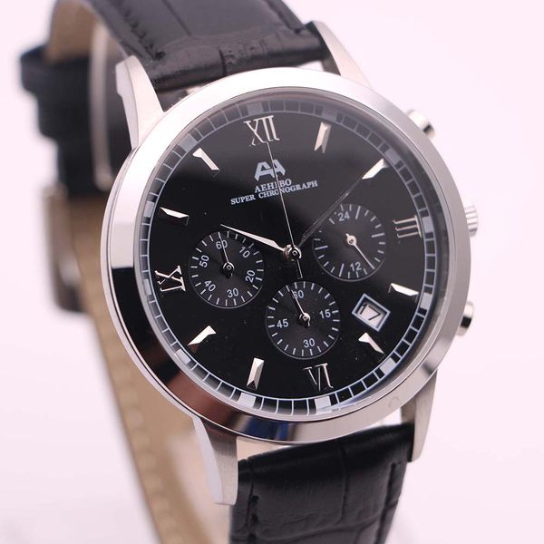 aehibo mens watches romen number hour marker lower price super chronograph hardlex watch 43mm black dial alligator strap wristwatches, Slivery;brown
aehibo mens watches romen number hour marker lower price super chronograph hardlex watch 43mm black dial alligator strap wristwatches, Slivery;brown