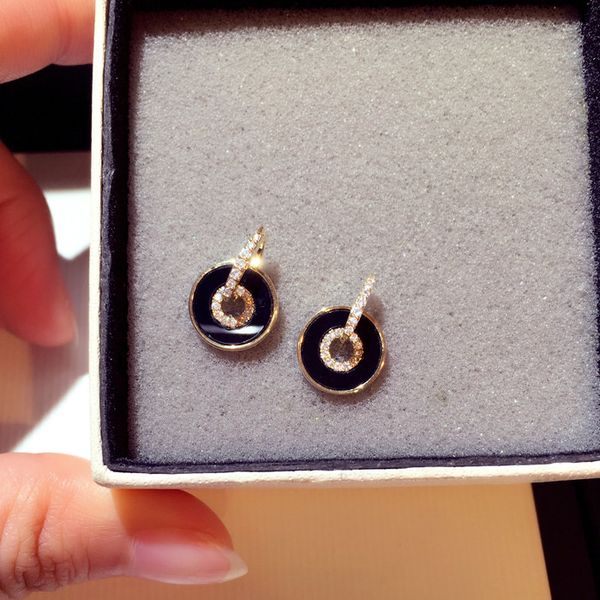 hfyk 2019 round circle black earrings for women luxurious cubic zirconia stud earrings pendientes oorbellen brincos orecchini, Golden;silver
hfyk 2019 round circle black earrings for women luxurious cubic zirconia stud earrings pendientes oorbellen brincos orecchini, Golden;silver