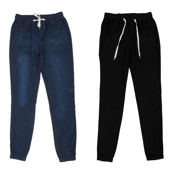 2pcs women casual jogger pants drawstring elastic waisted jeans solid ladies denim pants slim leggings xxl black & dark bl
2pcs women casual jogger pants drawstring elastic waisted jeans solid ladies denim pants slim leggings xxl black & dark bl