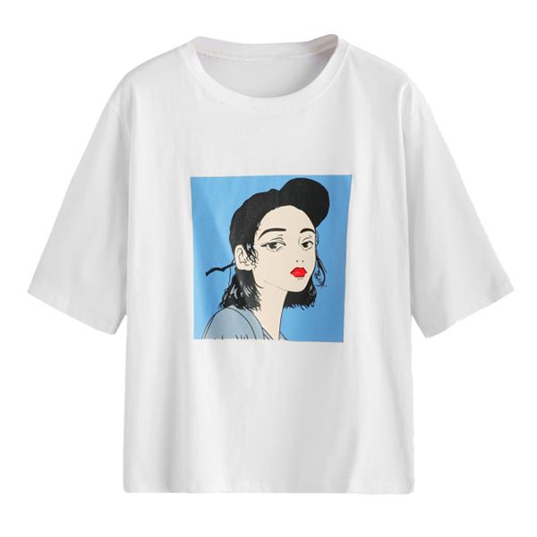 summer t-shirt in white ladies women new fashion short sleeve o-neck graphic print tee causal polyester female
summer t-shirt in white ladies women new fashion short sleeve o-neck graphic print tee causal polyester female
