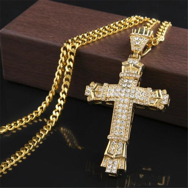 rock cross pendant men necklace bling hip hop rhinestone crystal gold silver cuban chain long necklace for men punk homme jewelry
rock cross pendant men necklace bling hip hop rhinestone crystal gold silver cuban chain long necklace for men punk homme jewelry