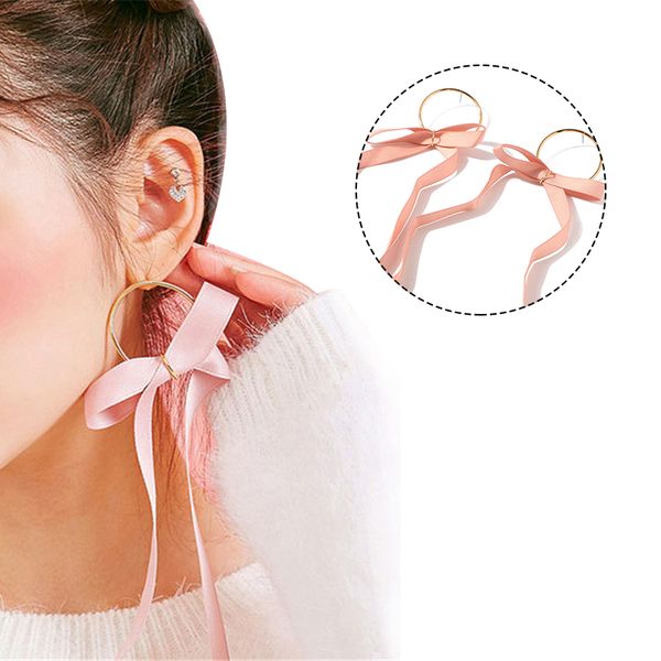 2019 new 1 pair fashion bowknot long dangle earring pink black ribbon drop earrings for women beauty life essential, Golden;silver
2019 new 1 pair fashion bowknot long dangle earring pink black ribbon drop earrings for women beauty life essential, Golden;silver