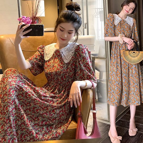 pregnant women summer dress lace collar broken flower skirt the doll french big yards long skirt restoring anci, White
pregnant women summer dress lace collar broken flower skirt the doll french big yards long skirt restoring anci, White