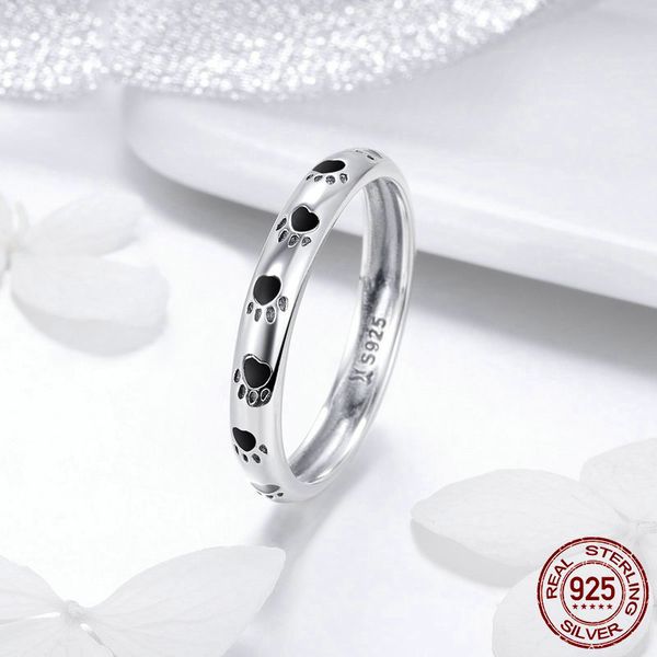 solid 925 sterling silver ring with black enamel animal pet cat dog's footprint rings for women and girl gift jewelry ing
solid 925 sterling silver ring with black enamel animal pet cat dog's footprint rings for women and girl gift jewelry ing