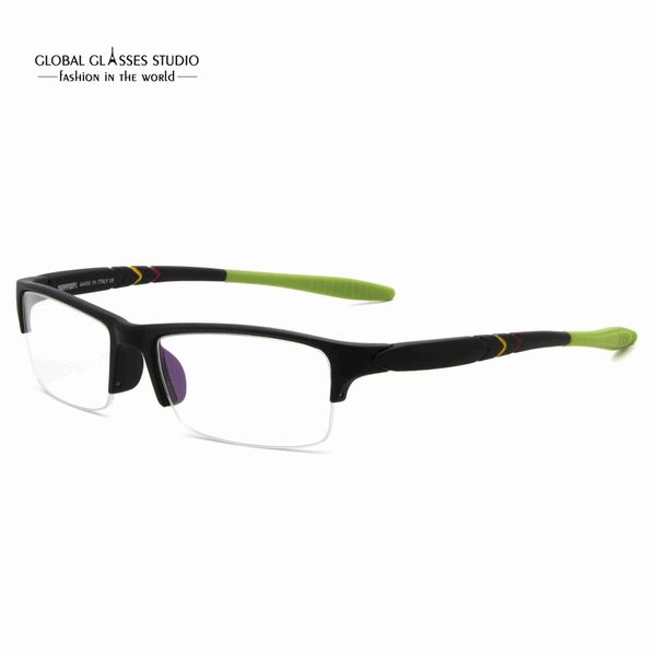 new sports optical frame glasses with grey frame and green leg for men and women f6073, Silver
new sports optical frame glasses with grey frame and green leg for men and women f6073, Silver