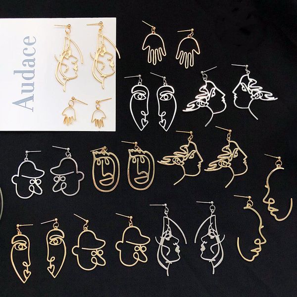 ek901 new fashion clown lady girl face drop earrings 2019 retro statement abstract hollow out profile dangle earrings, Silver
ek901 new fashion clown lady girl face drop earrings 2019 retro statement abstract hollow out profile dangle earrings, Silver