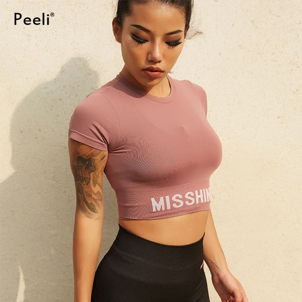 peeli short sleeve gym sports shirt women yoga fitness cropped sport running active wear breathable workout t-shirts, White;red
peeli short sleeve gym sports shirt women yoga fitness cropped sport running active wear breathable workout t-shirts, White;red