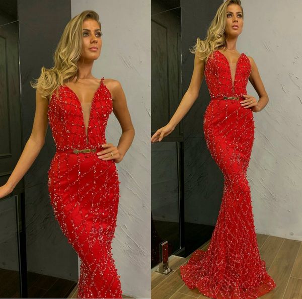 2019 red evening dresses spaghetti lace bling beaded sweep train mermaid prom dress custom made cocktail party gowns, Black;red
2019 red evening dresses spaghetti lace bling beaded sweep train mermaid prom dress custom made cocktail party gowns, Black;red